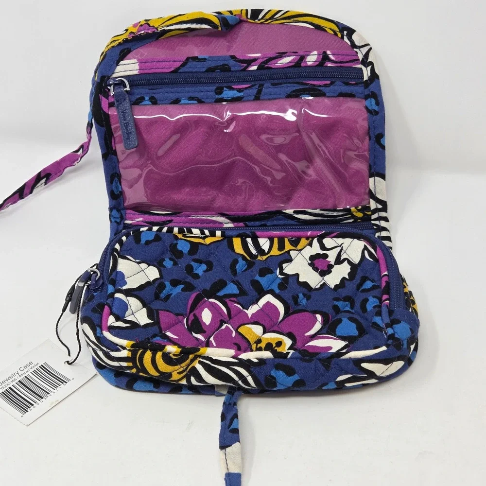 NWT Vera Bradley Jewelry Case African Violet Quilted Floral‎ Travel Organizer